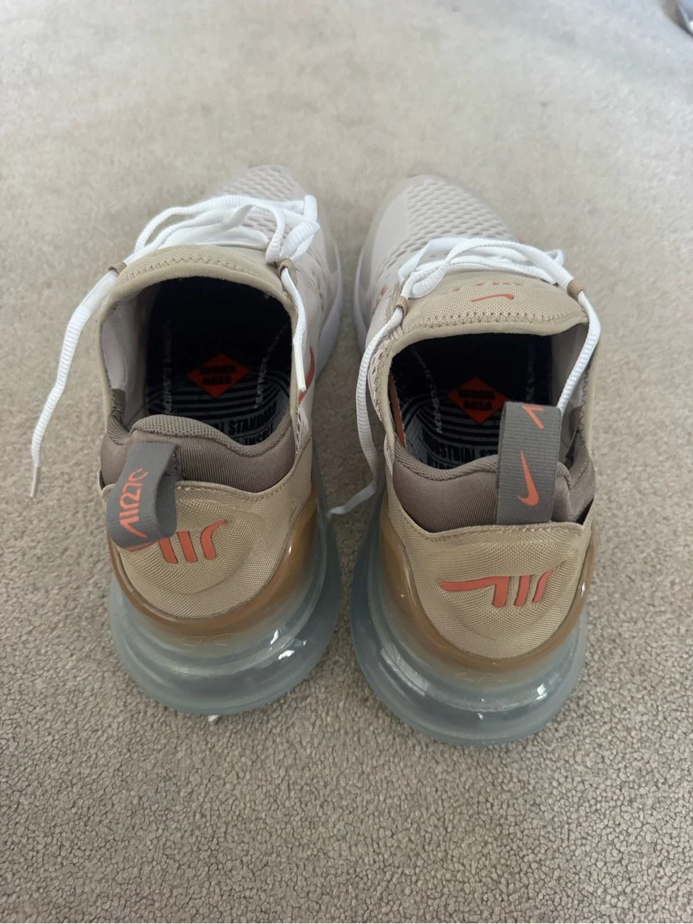 Nike Air Max 270 Cream Men's Running Shoe Size 14